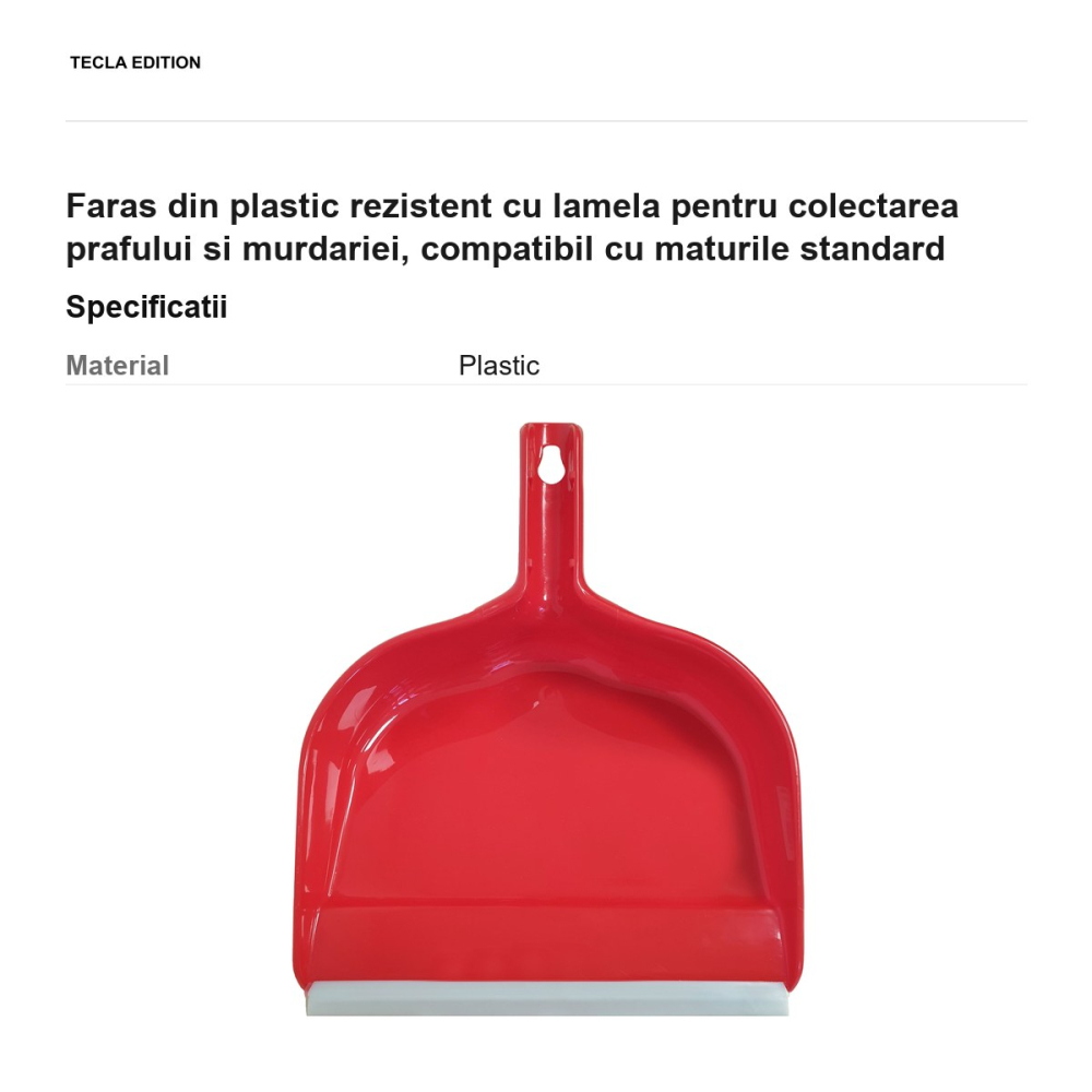Faras din plastic rezistent cu lamela pentru colectarea prafului si murdariei, compatibil cu maturile standard [3]