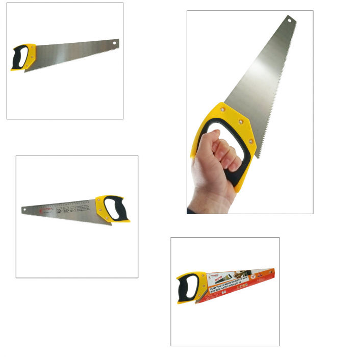 Fierastrau de mana pentru lemn si plastic, 400 mm, cu rigla, Flores FS-11127, maner ergonomic [3]