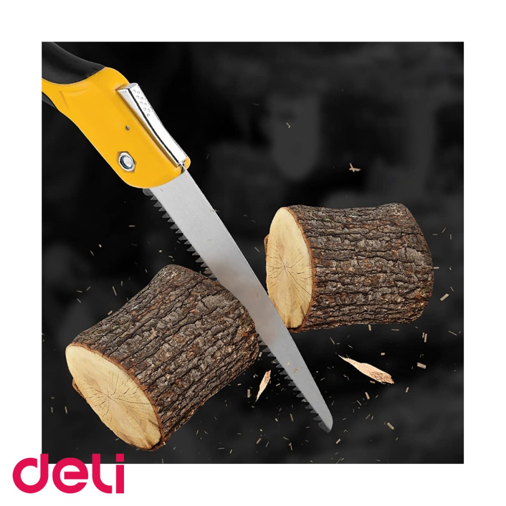 Fierastrau pliabil Deli, 24 cm, zimti pe trei laturi, maner antiderapant, pentru gradinarit [4]