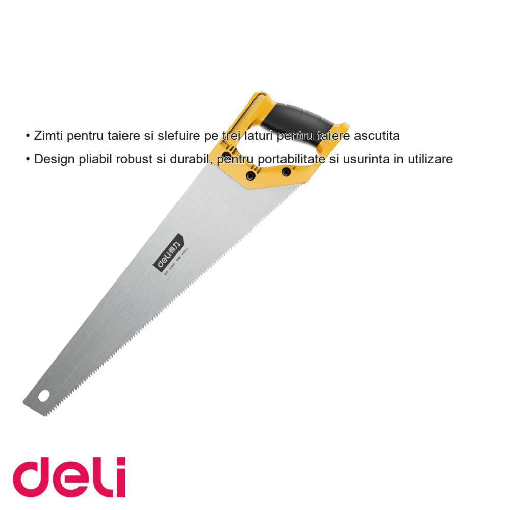 Fierastrau pliabil Deli, 45 cm, zimti pe trei laturi, pentru gradinarit si taiere ramuri [3]
