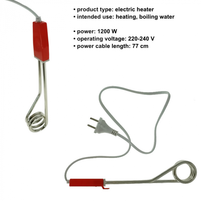 Fierbator electric tip termoplonjon, 40432, 1200W, 220-240V, lungime cablu 77 cm, rosu [5]