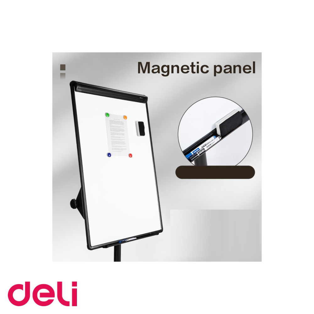 Flipchart magnetic mobil Deli, suprafata melamina lavabila, unghi ajustabil, pentru prezentari profesionale [5]