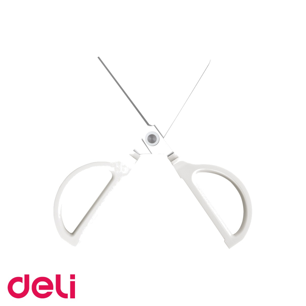 Foarfeca de birou cu suport Deli Nusign, lame inox, manere ergonomice, 18 cm, alba [4]