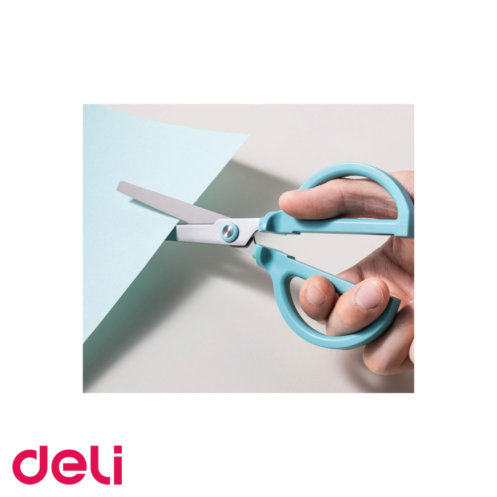 Foarfeca de birou cu suport Deli Nusign, lame inox, manere ergonomice, 18 cm, roz [5]