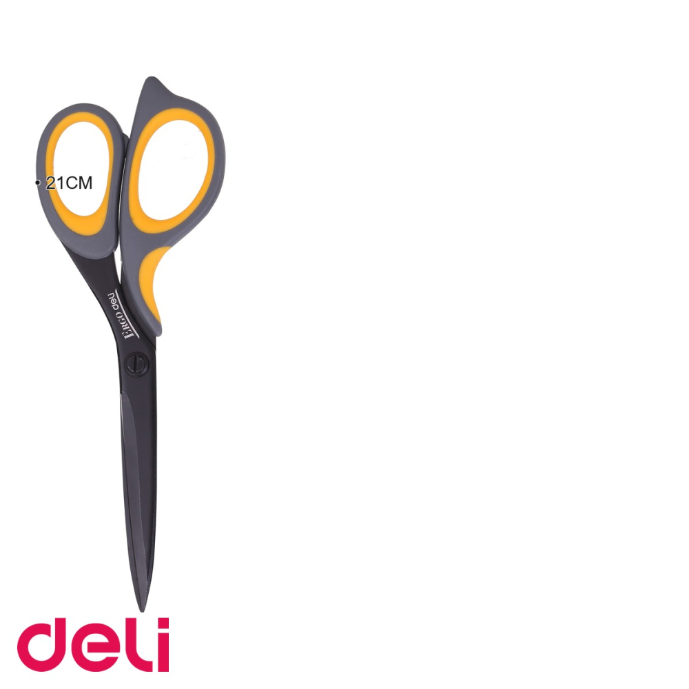 Foarfeca de birou Deli Expert, lama din otel inoxidabil 21 cm, maner ergonomic, non-stick [3]