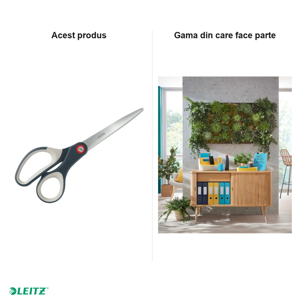Foarfeca de birou Leitz Cosy, 20.5 cm, gri antracit [4]
