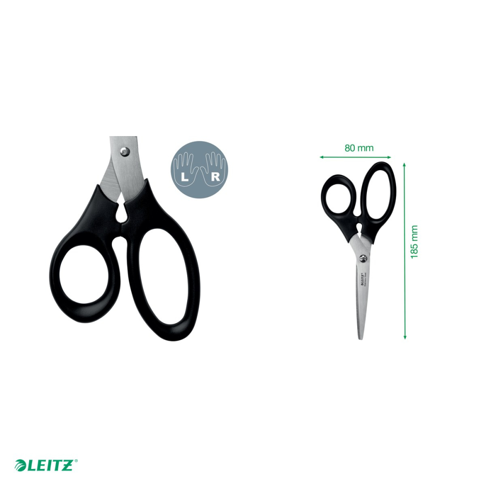 Foarfeca de birou Leitz din otel inoxidabil, 18.5 cm, negru [5]