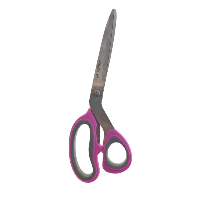 Foarfeca de birou multifunctionala, Flores, lungime 23 cm, lama otel inoxidabil, maner plastic mov cu gri [3]