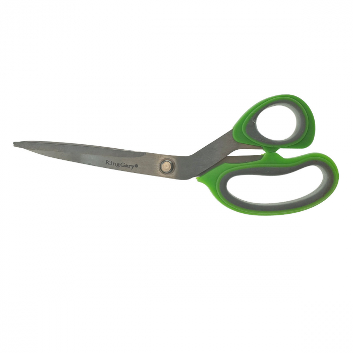 Foarfeca de birou multifunctionala, Flores, lungime 23 cm, lama otel inoxidabil, maner plastic verde cu gri [4]