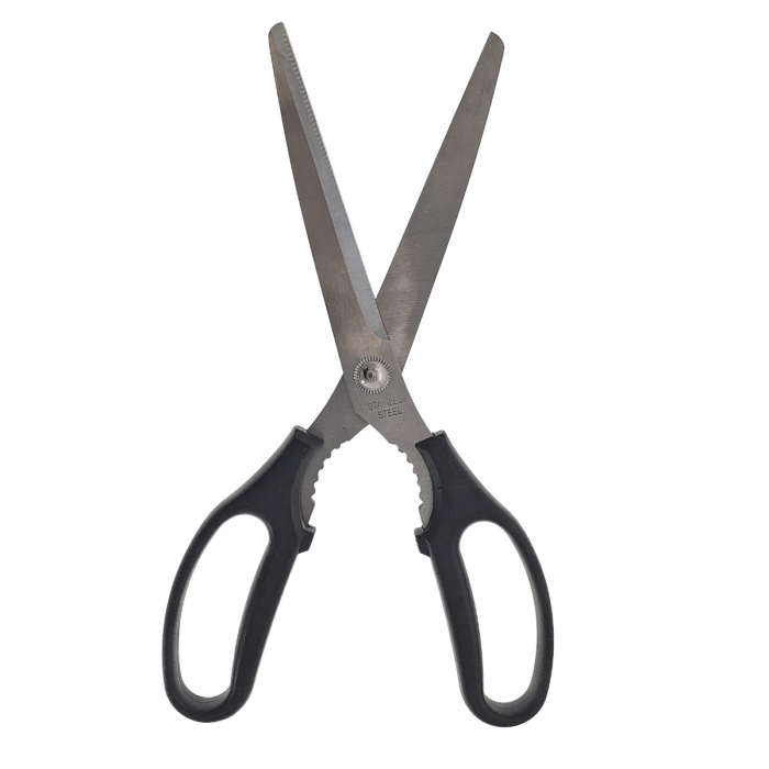 Foarfeca de birou multifunctionala, lungime 25 cm, lama otel inoxidabil, maner plastic negru [2]