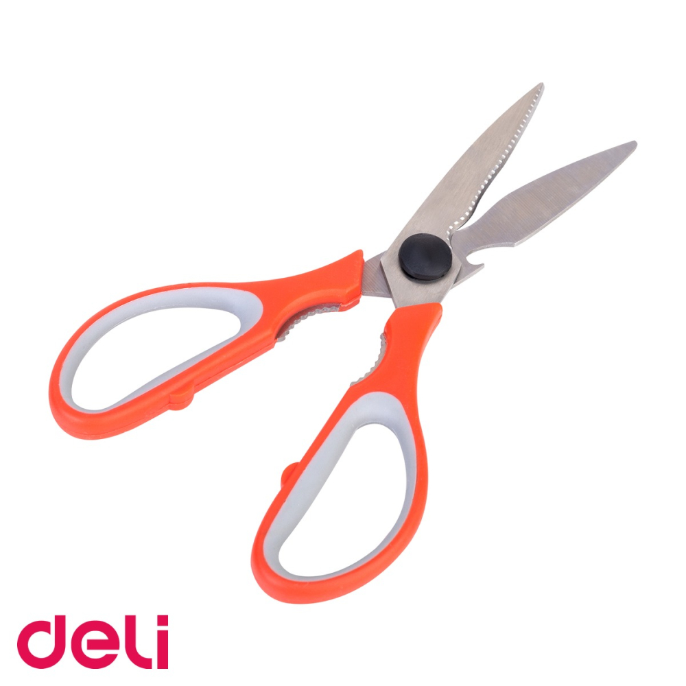 Foarfeca de bucatarie multifunctionala Deli, otel inoxidabil anti-rugina, maner ergonomic soft touch, 21 cm [4]