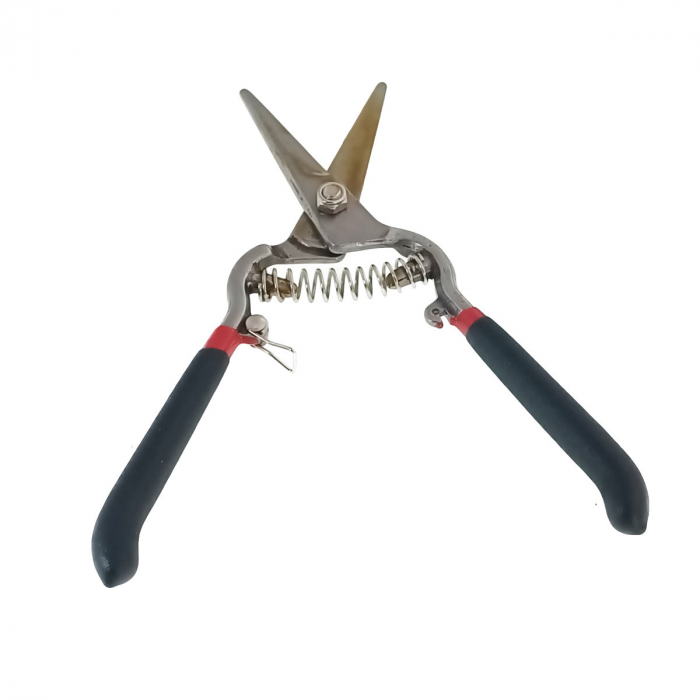 Foarfeca de vie cu arc, cu lama dreapta pentru micro-taiere, TCA-11068, lungime 210 mm, cu manere izolate [3]