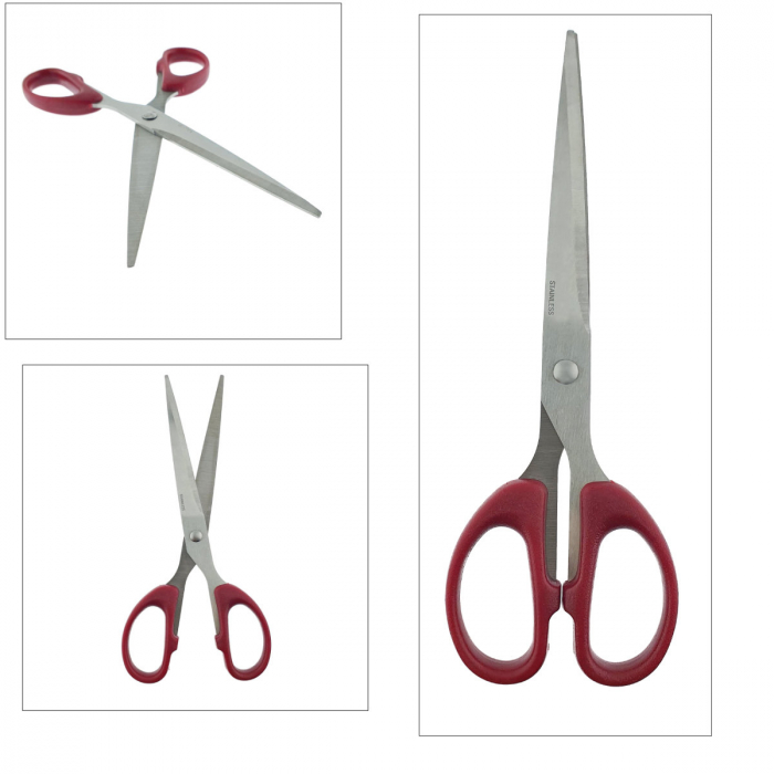 Foarfeca multifunctionala cu manere simetrice rosii, model Classic 96009, lungime 18 cm, in blister [5]