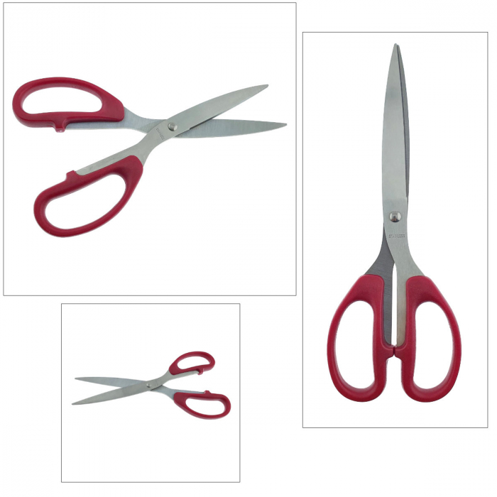 Foarfeca multifunctionala cu manere simetrice rosii, model Classic 96010, lungime 21 cm, in blister [5]