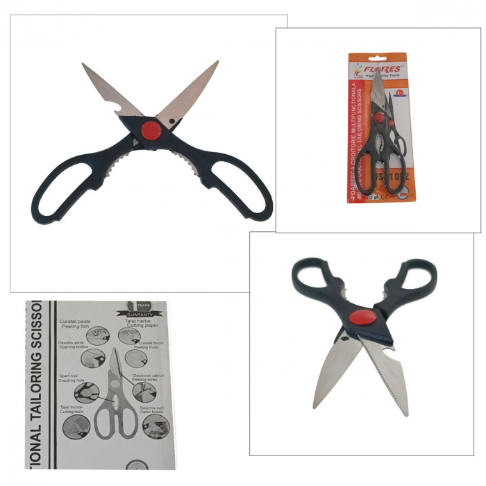 Foarfeca profesionala pentru bucatarie, 205x75x9 mm, neagra [4]