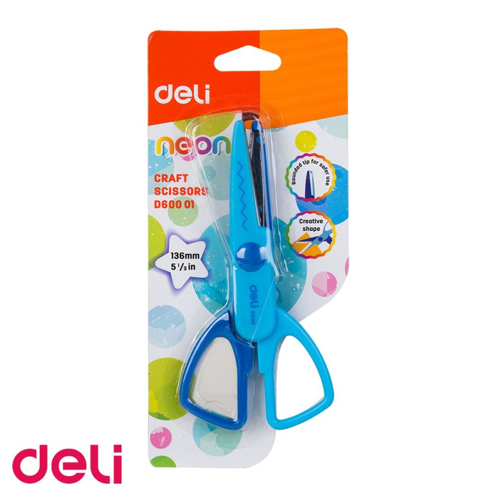 Foarfeca scolara de crafting Deli, lama inox 13.5 cm, design inovator, pentru activitati creative [4]