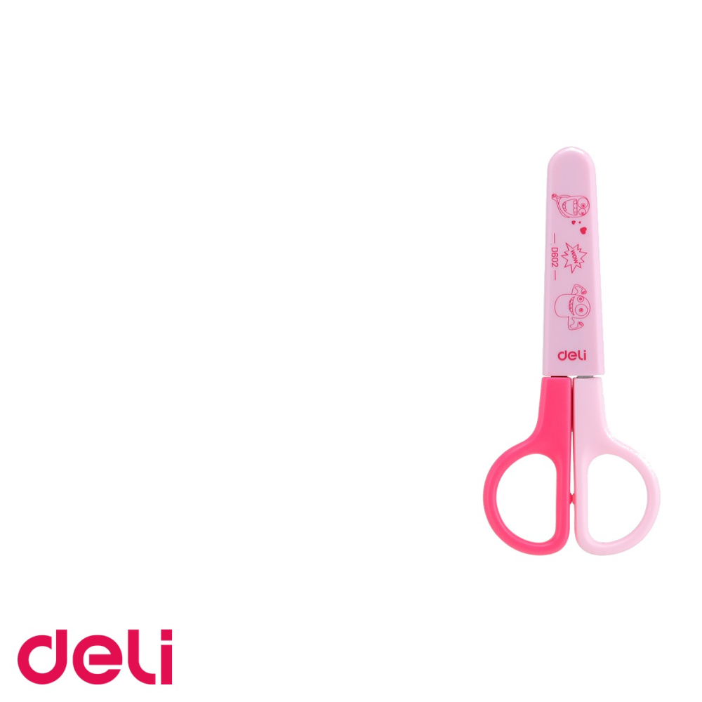 Foarfeca scolara Deli, lama inox 12cm, varf rotunjit cu protectie, pentru copii [5]