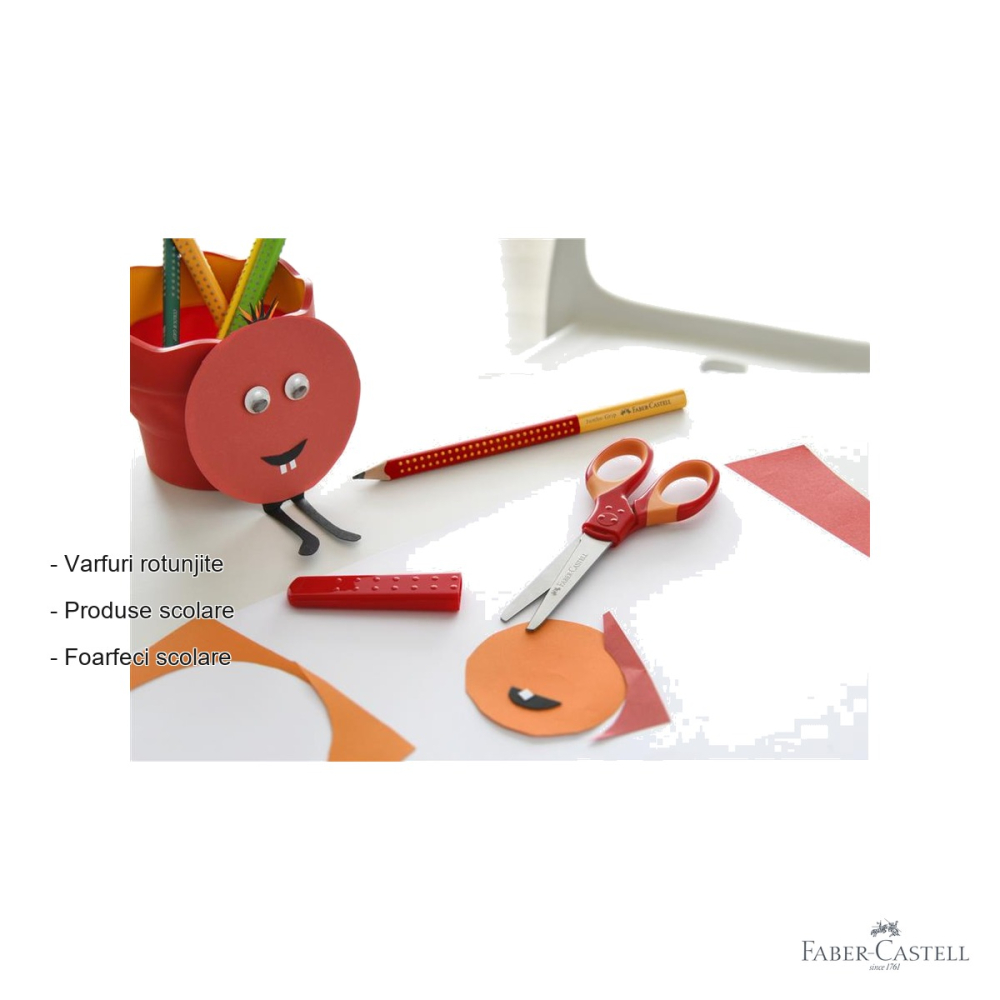 Foarfeca scolara Faber-Castell cu protectie grip, varfuri rotunjite, pentru copii de scoala primara [2]