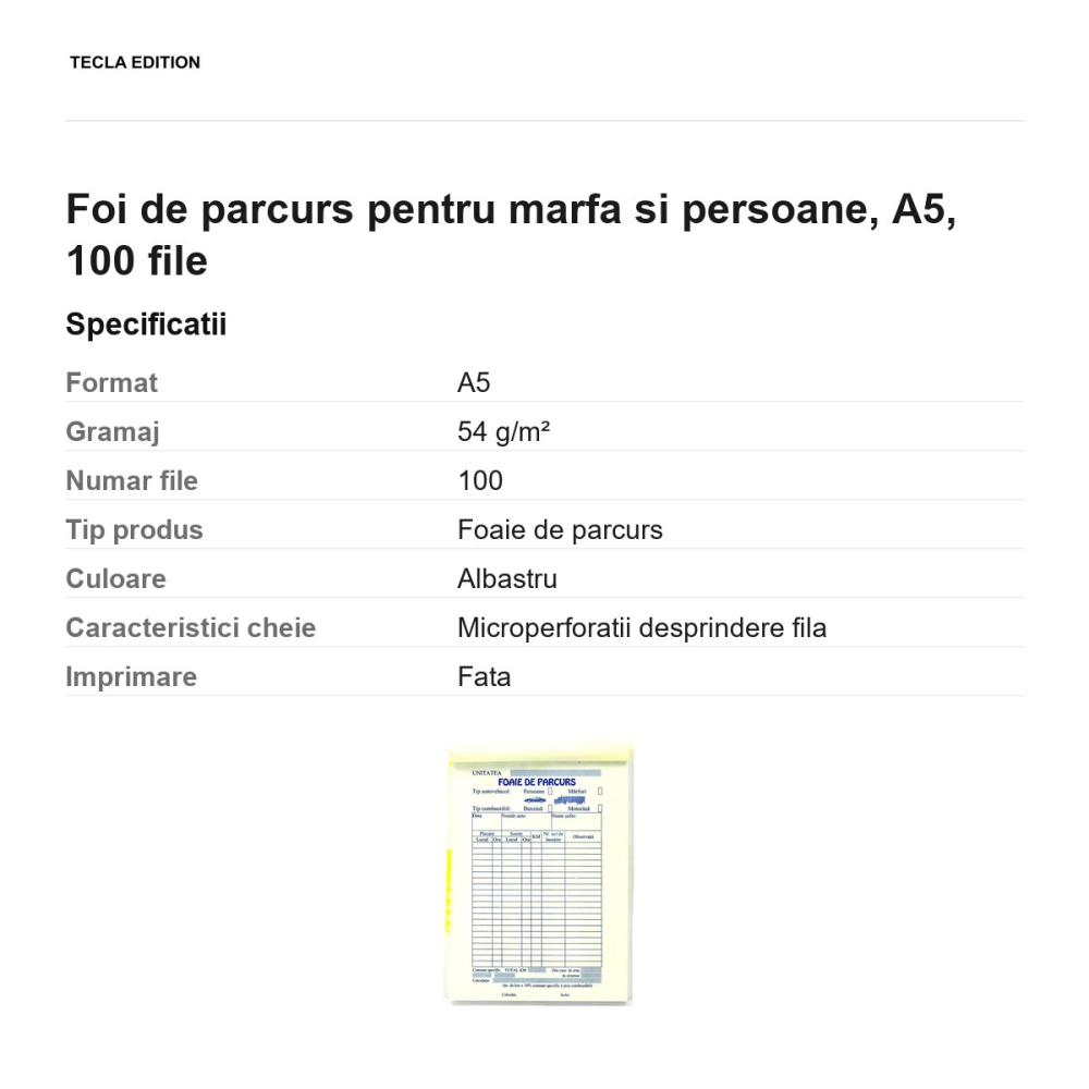 Foi de parcurs pentru marfa si persoane, A5, 100 file [3]