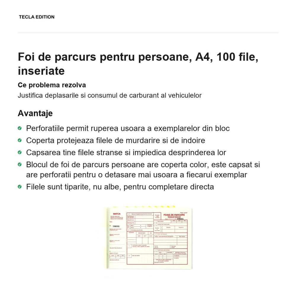 Foi de parcurs pentru persoane, A4, 100 file, inseriate [2]
