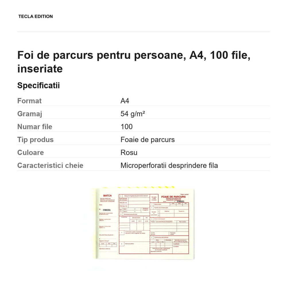 Foi de parcurs pentru persoane, A4, 100 file, inseriate [3]