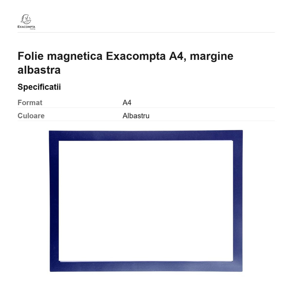 Folie magnetica Exacompta A4, margine albastra [3]