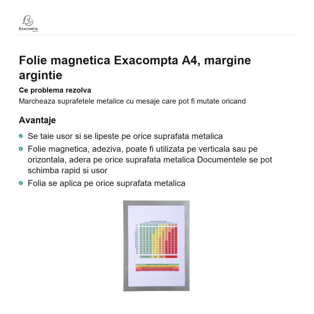 Folie magnetica Exacompta A4, margine argintie [2]