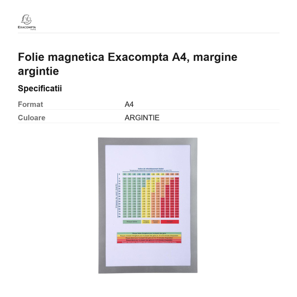 Folie magnetica Exacompta A4, margine argintie [3]