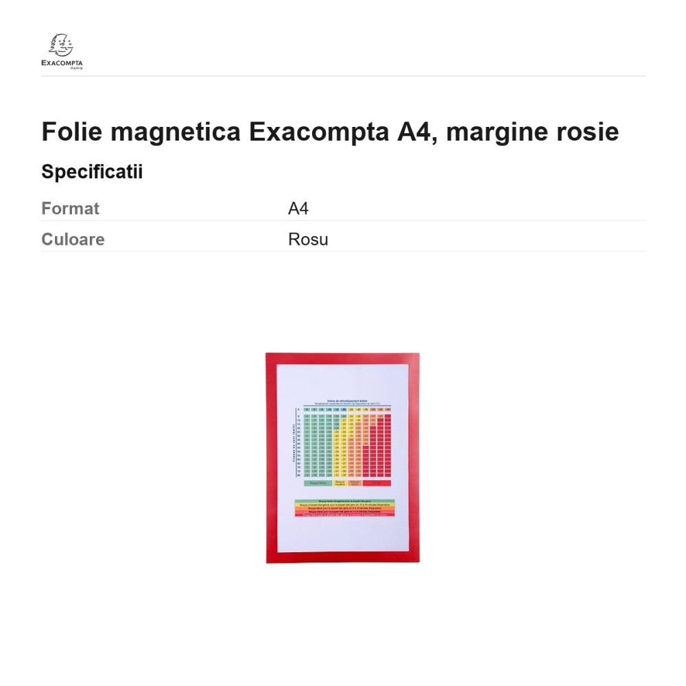Folie magnetica Exacompta A4, margine rosie [3]