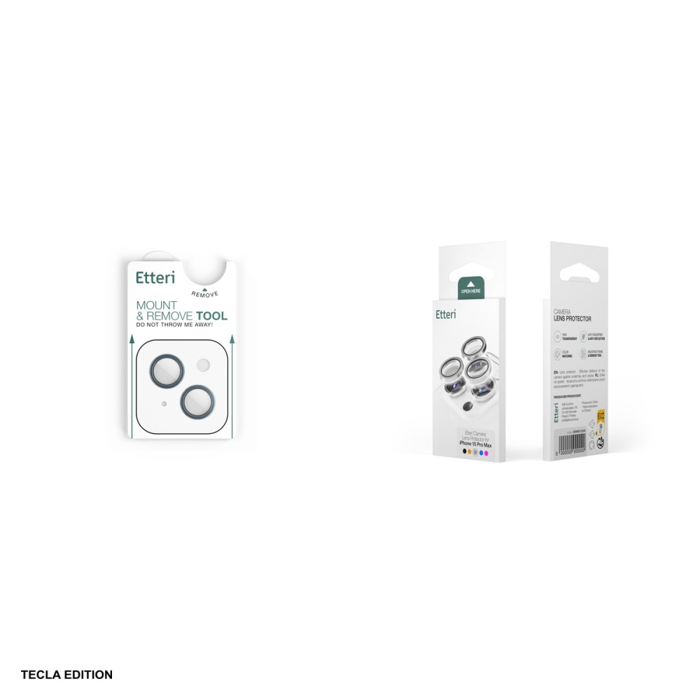 Folie protectie camera Etteri, cu rama albastra, pentru Apple iPhone 14 / iPhone 14 Plus [5]