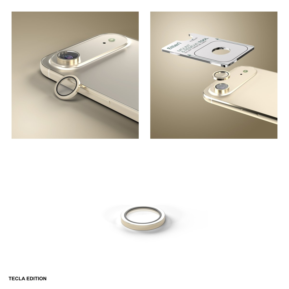 Folie protectie camera Etteri, cu rama aurie, pentru Apple iPhone 17 Air [4]