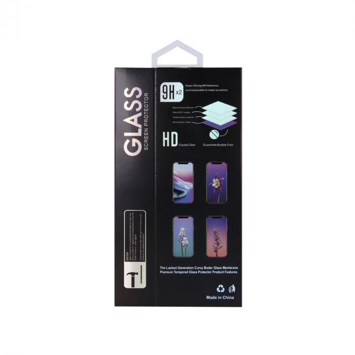 Folie sticla securizata 6D compatibila cu Samsung Galaxy S22 / S23, HD, grosime 0.40 mm si duritate 9H, cu accesorii, rama neagra [4]