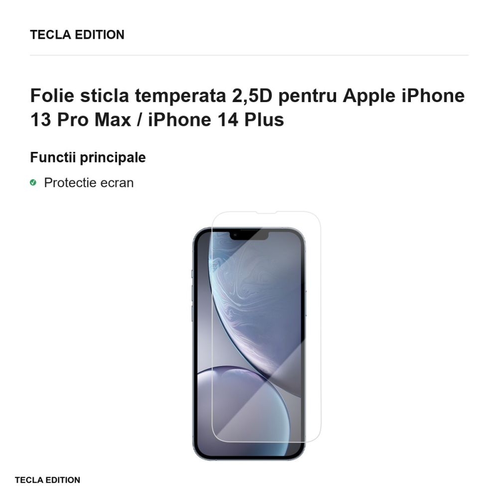 Folie sticla temperata 2,5D pentru Apple iPhone 13 Pro Max / iPhone 14 Plus [2]