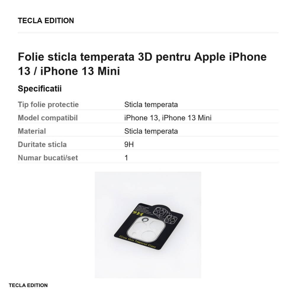 Folie sticla temperata 3D pentru Apple iPhone 13 / iPhone 13 Mini [3]