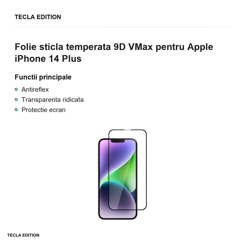 Folie sticla temperata 9D VMax pentru Apple iPhone 14 Plus [2]