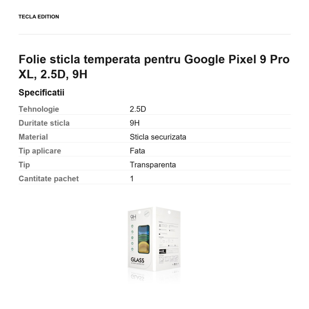 Folie sticla temperata pentru Google Pixel 9 Pro XL, 2.5D, 9H [3]
