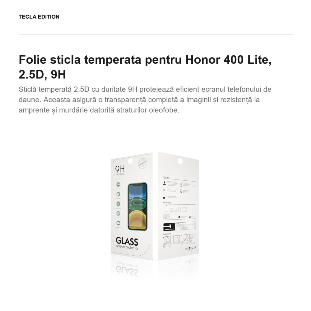 Folie sticla temperata pentru Honor 400 Lite, 2.5D, 9H [2]