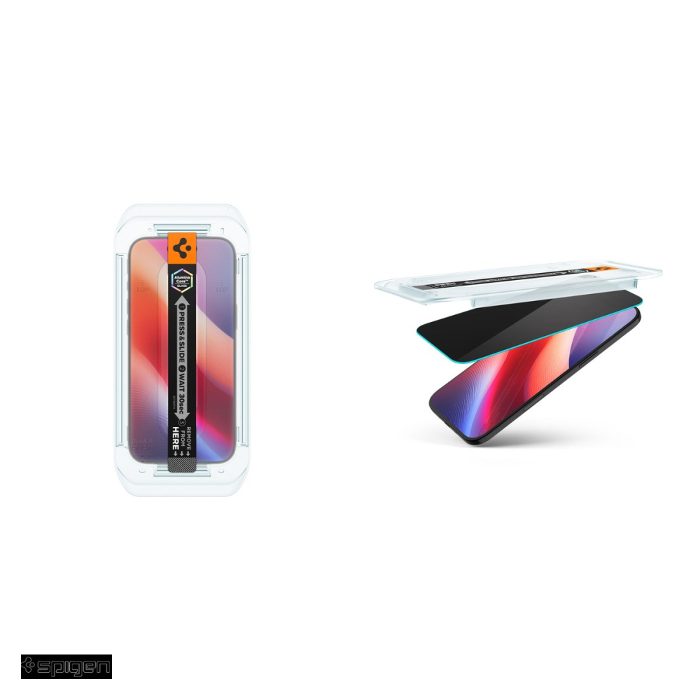 Folie sticla temperata pentru iPhone 17 Air, Privacy, Spigen, Glas.Tr Ez Fit [5]