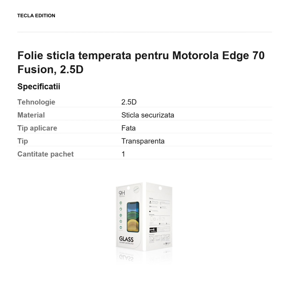 Folie sticla temperata pentru Motorola Edge 70 Fusion, 2.5D [3]