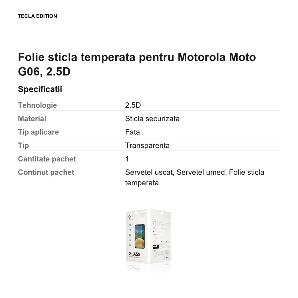 Folie sticla temperata pentru Motorola Moto G06, 2.5D [3]