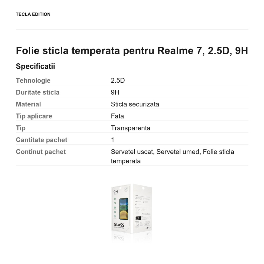 Folie sticla temperata pentru Realme 7, 2.5D, 9H [3]