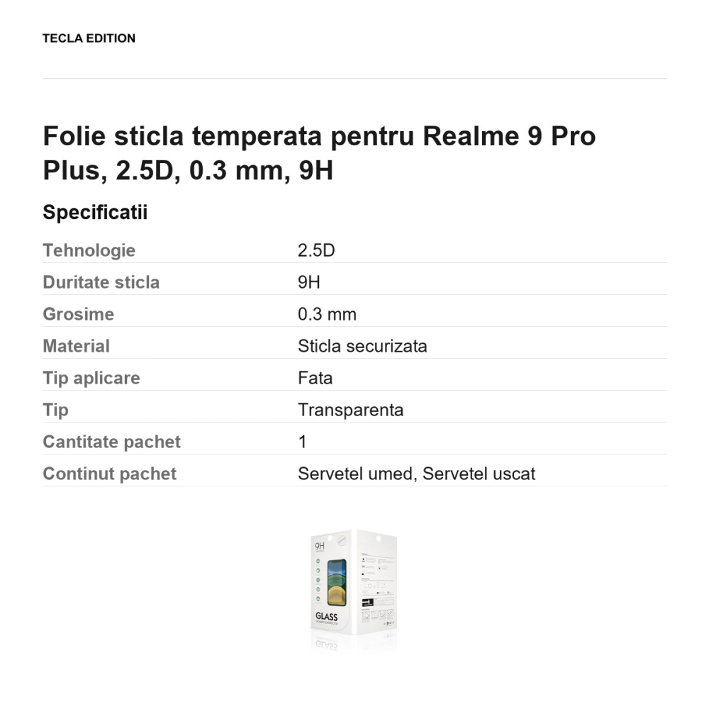 Folie sticla temperata pentru Realme 9 Pro Plus, 2.5D, 0.3 mm, 9H [3]