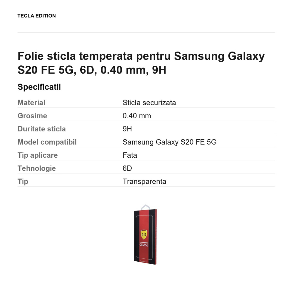 Folie sticla temperata pentru Samsung Galaxy S20 FE 5G, 6D, 0.40 mm, 9H [3]