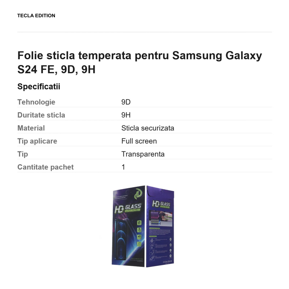 Folie sticla temperata pentru Samsung Galaxy S24 FE, 9D, 9H [3]