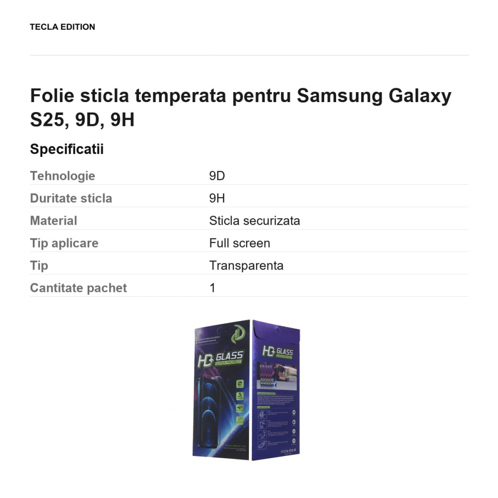 Folie sticla temperata pentru Samsung Galaxy S25, 9D, 9H [3]