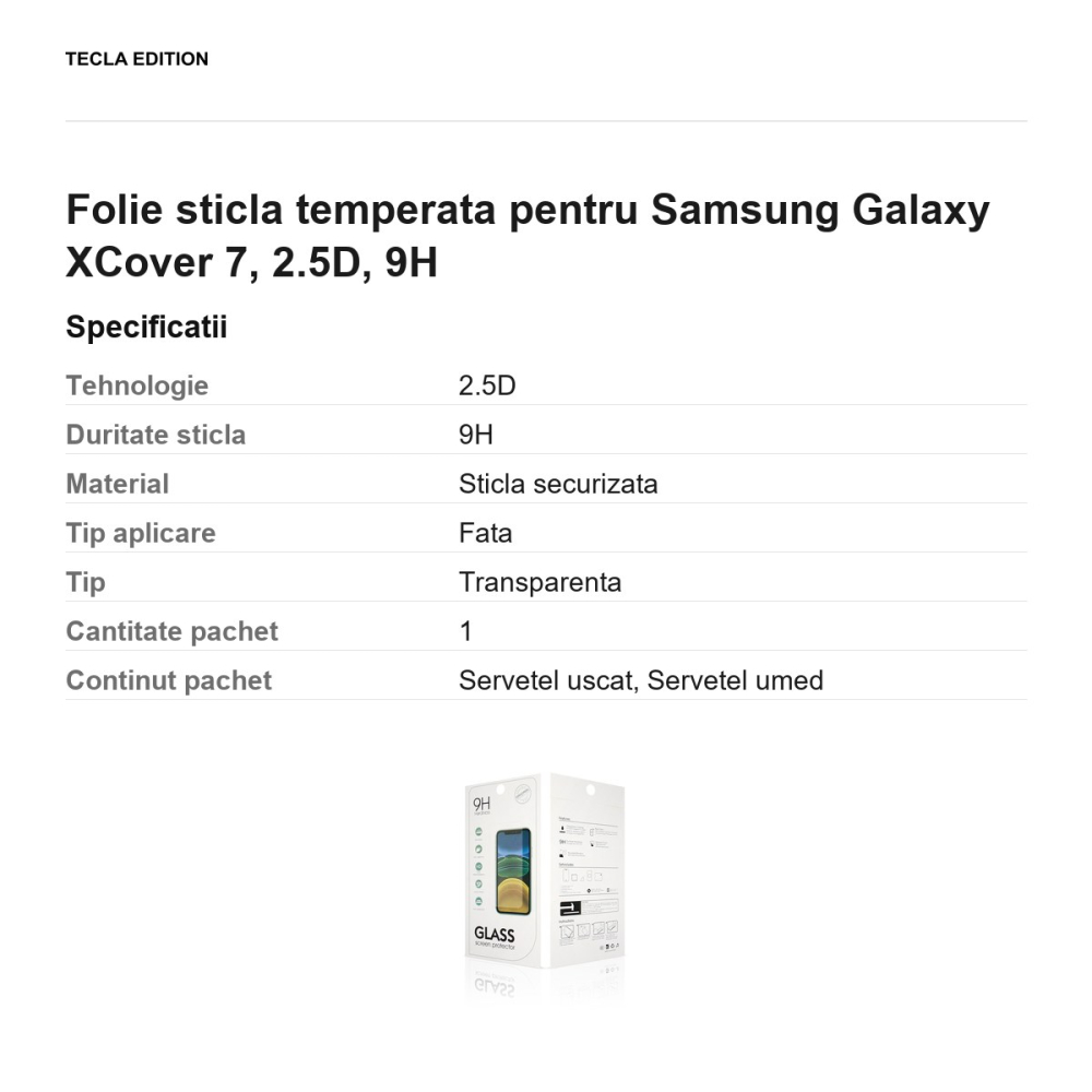 Folie sticla temperata pentru Samsung Galaxy XCover 7, 2.5D, 9H [3]