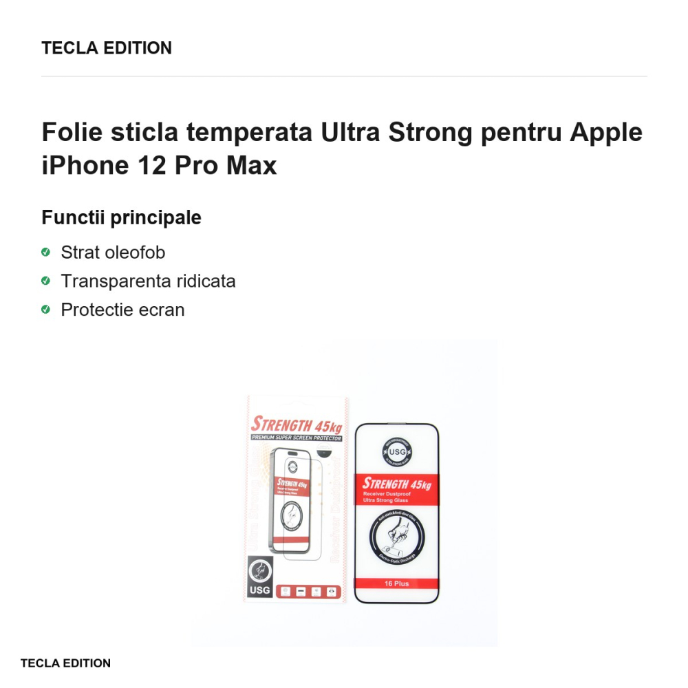 Folie sticla temperata Ultra Strong pentru Apple iPhone 12 Pro Max [2]