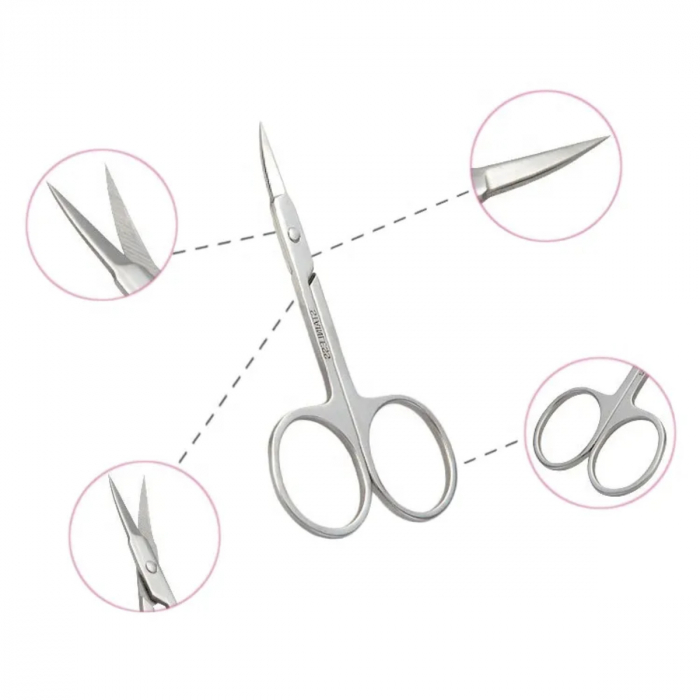 Forfecuta cosmetica, J47-V11 00013, unghii si par facial, 90 mm, argintie [4]
