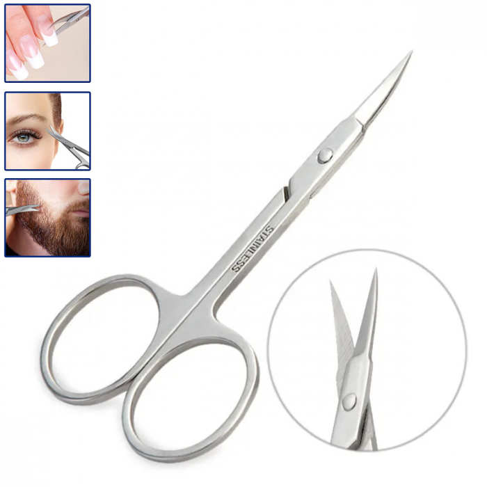 Forfecuta cosmetica, J47-V11 00013, unghii si par facial, 90 mm, argintie [3]