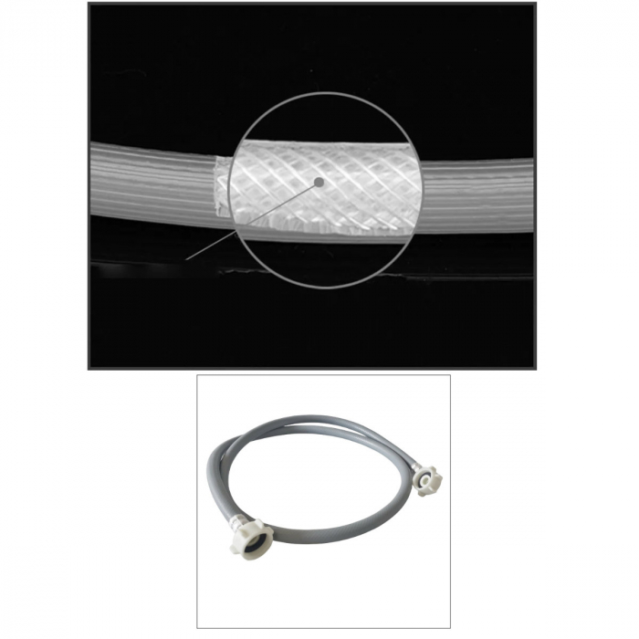 Furtun alimentare masina spalat cu lungime de 3 m, filet 3/4" (25mm), material PVC/POM non-toxic, rezistent la caldura si ger, design cu 3 straturi [5]